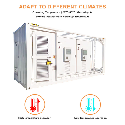 500kW 1MW リチウム電池 ESS 太陽エネルギー電池システム コンテナ 1 MWh 2 MWh 商業用