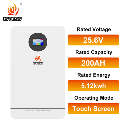 6000 サイクル 10 年 ライフポ4 バッテリー リチウムイオン 太陽電池 5.12kwh 25.6v 200AH 家庭用エネルギー貯蔵 化学