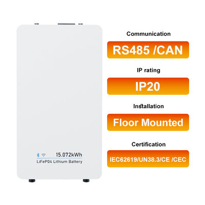 48V 314Ah 15kWh LiFePO4 リチウムバッテリーパック オールインワン 壁掛け式家庭用エネルギー貯蔵ユニット
