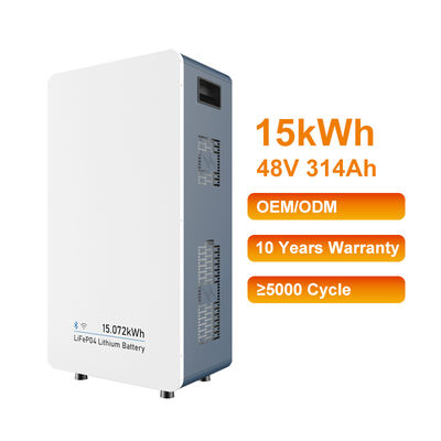 安全で耐久性のあるLiFePO4リチウムバッテリーパック 48V 314Ah 15kWh 壁掛け一体型ホームエネルギー貯蔵