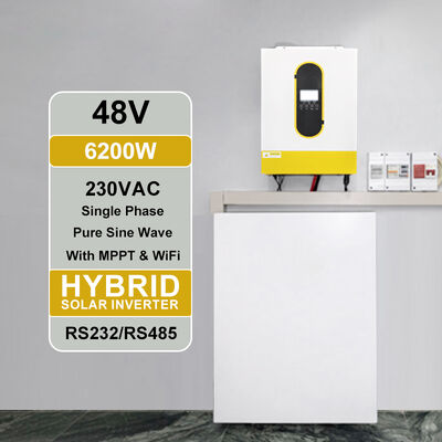 6200W出力 6500W PV入力 48V 単相 純正弦波 ソーラーインバーター MPPT 家電用の高電圧