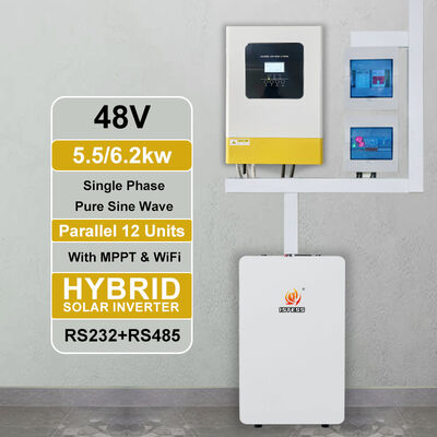 5.5kW単相48Vハイブリッドインバーター 純正弦波 MPPT 60-500V低電圧から高電圧